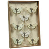 Benzara BM229349 Feather 8 Piece Butterfly Accent Decor with Specimen Box, White and Brown