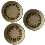 Benzara BM229361 3 Piece Bowl Design Accent Decor with Henna Art, Large, Brown