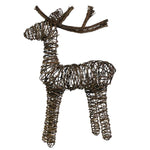 Benzara BM229364 Twig Wrapped Standing Animal Accent Decor with Metal Frame, Brown