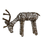 Benzara BM229365 Twig Wrapped Grazing Animal Accent Decor with Metal Frame, Brown