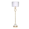 Benzara Metal Floor Lamp with infinity Accent and Tubular Support, Gold