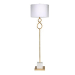 Benzara Metal Floor Lamp with infinity Accent and Tubular Support, Gold