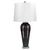 Benzara Glass Table Lamp with Elongated Urn Shape Base, Dark Brown