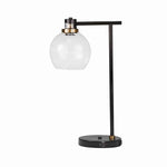 Benzara Dome Shade Metal Desk Lamp with 1 USB Plugin, Dark Bronze