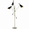 Benzara 3 Light Metal Floor Lamp with Adjustable Height, Black