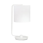 Benzara 21 inch Table Lamp with Curved Metal Support, White