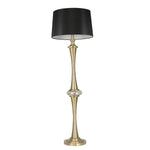 Benzara 59 inch Contemporary Metal Floor Lamp with Drum Shade, Gold and Black