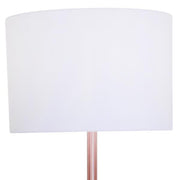 Benzara 60 inch Teardrop Metal Floor Lamp with Drum Shade, Bronze and White