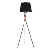 Benzara 60 inch Tripod Metal Floor Lamp with Drum Shade, Bronze and White