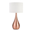 Benzara 28 inch Teardrop Metal Table Lamp with Drum Shade, Bronze and White