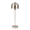 Benzara 25 inch Metal Mushroom Table Lamp with Round Base, Silver