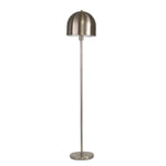 Benzara 59 inch Metal Mushroom Floor Lamp with Round Base, Silver