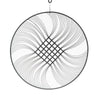 Benzara 32 inch Round Metal Wall Decor with Swirl Design, Black