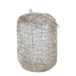 Benzara Metal Lantern with Glass Hurricane and Mesh Design, Silver