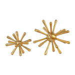 Benzara Aluminum Frame Decorative Metal Jack, Set of 2, Gold