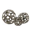 Benzara Aluminum Frame Decorative Metal Spheres, Set of 3, Gray