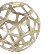 Benzara Aluminum Frame Decorative Metal Spheres, Set of 3, Silver