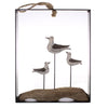 Benzara Wood and Metal Walldecor with Gulls Accent, Brown and White