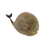 Benzara Wood and Metal Whale Figurine with Grain Details, Brown