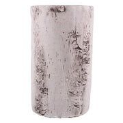 Benzara Faux Birch Cement Framed Vase, White