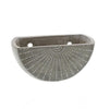 Benzara Half Moon Shape Cement Wall Planter, Small, Gray