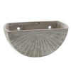 Benzara Half Moon Shape Cement Wall Planter, Large, Gray