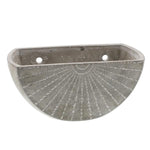 Benzara Half Moon Shape Cement Wall Planter, Large, Gray