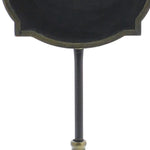 Benzara Oval Carved Metal Chalkboard Stand, Black and Brass