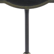 Benzara Oval Carved Metal Chalkboard Stand, Black and Brass