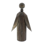 Benzara Wooden Angel Figurine with Grains, Small, Brown