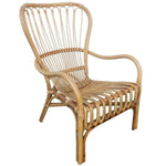 Benzara Handcrafted Rattan Frame Arm Chair, Natural Brown