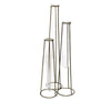 Benzara Metal Frame Cluster Vase with 3 Suspended Glass, Brass and Clear