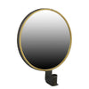 Benzara Round Metal Encased Mirror Sconce, Black and Brass