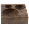 Benzara Square Wooden Frame Tray with Round Carved Out Design, Brown