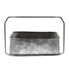 Benzara Oval Top Metal Frame Vase with Handle, Large, Galvanized Gray