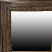 Benzara Carved Reclaimed Wood Molded Frame Mirror, Brown