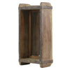 Benzara Wooden Brick Mold Wall Shelf with Curved Edges, Brown