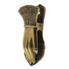 Benzara Carved Metal Hand Shape Clip, Large, Brass