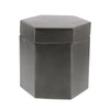 Benzara Hexagonal Metal Frame Lidded Canister, Small, Dark Bronze
