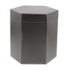 Benzara Hexagonal Metal Frame Lidded Canister, Medium, Dark Bronze