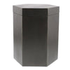 Benzara Hexagonal Metal Frame Lidded Canister, Large, Dark Bronze