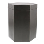 Benzara Hexagonal Metal Frame Lidded Canister, Large, Dark Bronze