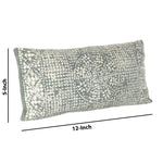 Benzara 12 x 24 Accent Pillow with Block Print, Gray and White