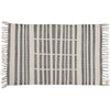 Benzara 2 x 3 Feet Cotton Rug with Broken Stripe, Gray and White
