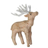 Benzara 8 Inches Fabric Wrapped Stag Figurine, Beige and White