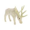 Benzara Fabric Wrapped Grazing Stag Figurine, White