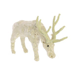 Benzara Fabric Wrapped Grazing Stag Figurine, White