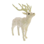 Benzara 12 Inches Fabric Stag Figurine with Elegant Embroidery, White