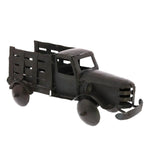 Benzara Rustic Metal Farm Truck Design Accentdecor, Antique Black