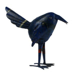 Benzara Reclaimed Metal Standing Bird Design Accentdecor, Rustic Blue